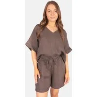 Seasons of April Leinenhose BEATRICE LINO (1-tlg) Leinen Shorts Damen Kurz Sommer Bindeband Kurze Leinenhose Beatrice