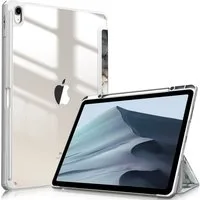 Fintie Tablet-Hülle für iPad Air 13 Zoll M4/M3/M2 (2026/2025/2024) mit Stifthalter, Stoßfeste Hybrid Case mit transparenter Hartschale auf der Rückseite