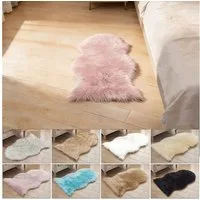 BTTO TEPP Hochflor-Teppich Fellteppich, Kunstfell, Weich, Hochflor Shaggy Teppiche, Florlänge 60mm, 60 X 90 cm-1 P