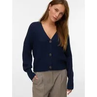 Vero Moda Strickjacke VMLEA LS V-NECK CUFF CARDIGAN NOOS Kunstfaser, regular fit