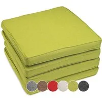 sunnypillow Stuhlkissen 4er Set Stuhlkissen wasserdicht UV-lichtecht BALI, 4er Set 40x40x5cm Grün