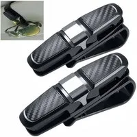 FOUORTUNATE-BEE Brillenetui 2er Set Brillenhalter fürs Auto mit Sonnenblenden-Clip, Auto Brillenclip 2 Stück für Sonnenbrille und Brille