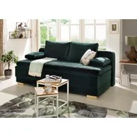 OTTO home Schlafsofa Berlin, B: 202 cm, Liegefl. 158x200 cm, Boxspring-Dauerschlafsofa, Schlaffunktion, Bettkasten & 2 Zierkissen, Gästebett