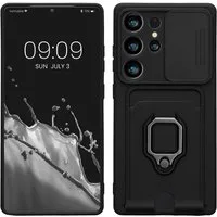 kwmobile Handyhülle Handyhülle für Samsung Galaxy S25 Ultra, Softcase mit Kameraschutz - Kartenfach - Schwarz