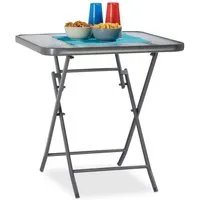 relaxdays Balkonset Balkontisch klappbar mit Glas STRUK