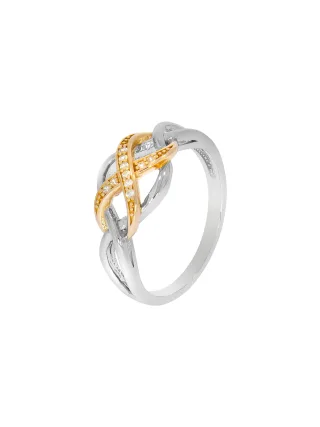 Zeeme Silber Ring Silber 925 zweifarbig mit Unendlichkeits-Motiv