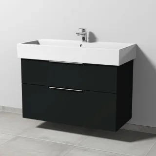 Sanipa 3way Waschtischunterbau zu Duravit Vero Air Waschtisch mit 2 Auszügen, Vulkan-Matt UP4351V