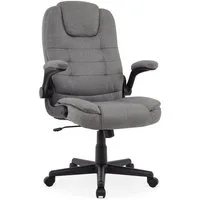 Intimate WM Heart Chefsessel Ergonomisch Bürostuhl mit Klappbaren Armlehnen, Stoff Stuhl mit Wippfunktion, Höhenverstellbar Drehstuhl