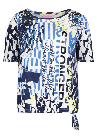 betty barclay - so cosy - - Casual-Shirt weiß/dunkelblau - Gr. - 40