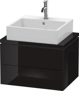 Duravit L-Cube Konsolenwaschtischunterbau wandhängend Schwarz Hochglanz 620x477x400 mm - LC580504040 LC580504040