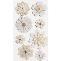 Heyda Sticker Stick-On's-Mix „Blumen weiß“, 75 × 165 mm, weiß, 1 Blatt
