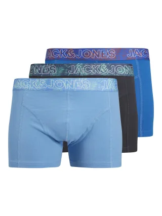 JACK&JONES - JACPETE SOLID TRUNKS 3 PACK JNR azure blue - Gr. - 140