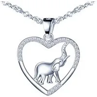 ELLAWIL Silberkette Halskette mit Elefanten Anhänger Glücksbringer Tieranhänger Elefant (Kettenlänge 40 cm, Sterling Silber 925), inklusive Geschenkschachtel