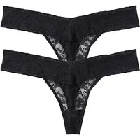 bonprix String (Packung, 2-St) modischer Stil, Allover Spitze, Spitzenband entlang der Taille