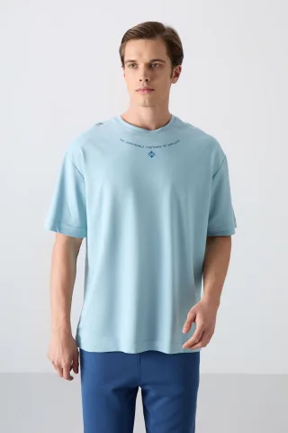 Übergröße Bedrucktes Rundhals-T-Shirt