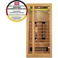 Artsauna Infrarotkabine Nyborg S90V, für 1 Personen, Hemlockholz, HiFi-System, Ionisator, LED-Farblicht