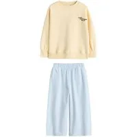 Next Top & Leggings Sweatshirt und Hose mit weitem Bein im Set (2-tlg)