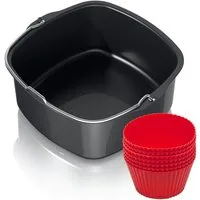 Philips Backeinsatz HD9925/01, Zubehör für Philips Airfryer HD91XX, HD92XX, HD96XX, HD97XX, inkl. Muffincups
