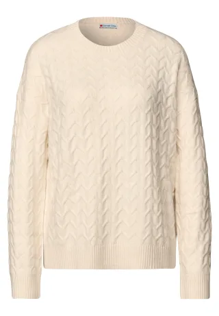 Street One - Kuscheliger Strukturpullover soft beige - Gr. - 38
