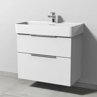 Sanipa 3way Waschtischunterbau zu Laufen VAL Waschtisch mit 2 Auszügen, Weiß-Soft UM82343