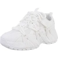 Ital-Design Damen Low-Top Freizeit Sneaker (88828423) Keilabsatz/Wedge Sneakers Low in Weiß