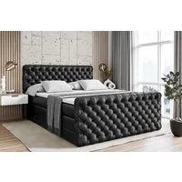 ALTDECOR Boxspringbett BOXI8-Z KING (Multipocket-Matratze H4, H3 Matratze Bonellfederung, Topper, Kopfteil), Doppelbett mit Fußteil