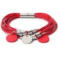 Firetti Armband rot, rund, bicolor, mehrreihig