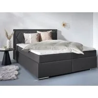 Home affaire Boxbett ALFIE, Polsterbett wahlweise mit Bettkasten, Samtvelours-Bezug (mit PUR-Schaumtopper (H2), Kaltschaumtopper (H3) oder Viscotopper (H4), mit Bonnell-oder Taschenfederkernmatratze H2,H3, H4, 120/140/180x200cm