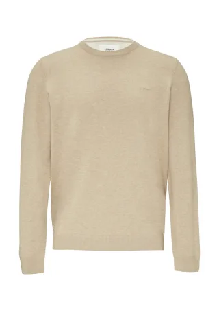 s.Oliver Red Label - Strickpullover mit Logo-Stickerei braun - Gr. - XXL