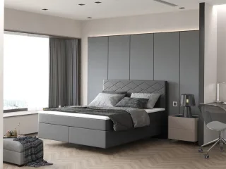 Boxspringbett Schlafzimmerbett ROCIO Nr.3 Premium 160x200cm in Stoff Anthrazit