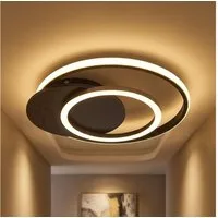 GLOBO LIGHTING LED Deckenleuchte, LED-Leuchtmittel fest verbaut, Warmweiß, Deckenlampe Deckenleuchte Designlampe grau champagnerfarben L 38 cm