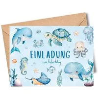 MeinBaby123® Einladungskarten Kindergeburtstag inkl. 10 Umschläge, Kindergeburtstag Jungs und Mädchen, Geburtstagseinladungen Kinder