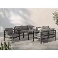 KONIFERA Gartenlounge-Set »New Jersey«, (Set, 19-tlg., 1x 3er Sofa, 1x 2er Sofa, 2 Sessel, Tisch 62x110x41 cm), inkl. Auflagen, Tischplatte aus Nonwood