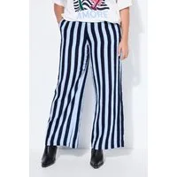 Studio Untold Schlupfhose Musselin-Hose Wide Legs Streifen Elastikbund
