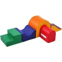 BlingBin 5/6/7 tlg Softbausteine Riesenbausteine Kinder Schaumstoffbausteine Spielbausteine, (1er Set, 5 St., 5-in-1 Riesige Bunte Weiche Schaumstoff-Bausteine für Kinder), Perfekt für Kreatives Spielen, Klettern, Kriechen und Motorikförderun