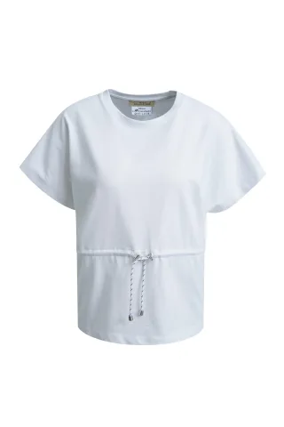 Smith&Soul - Oversize T-Shirt Drawstring Waist white - Gr. - XS