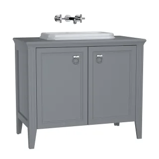 VitrA Valarte Set 98 cm Einbauwaschtisch + Waschtischunterschrank 2 Türen Grau Matt,62172 62172