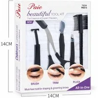 COOL-i ® Augenbrauenpinzette, 5 Stück Edelstahl-Pinzetten, Augenbrauen-Pflegeset