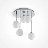 Lindby Deckenleuchten Chrissy, Metall, Chrom IP20, 5 x 8 W