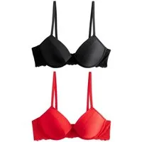 Next Push-up-BH 2 x Glättende Push-up-T-Shirt-BHs mit Dekolleté (2-tlg)