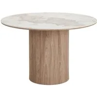 freiraum Esstisch Athens, in weiss / Dunkelbraun, Keramik, MDF, Dekor - 76x120cm (HxD)