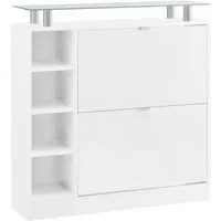 borchardt Möbel Schuhschrank Dolly, Schuhregal, Schuhkipper mit Glasablage und Metallgriffen Breite 89 cm