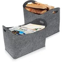 FIVMEN Kaminholzkorb XXL Filztasche mit Verstärkter Griff, Holzkorb für Kaminholz aus Filz (Filztaschen Shopper Extra Dicker)