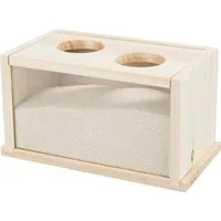 TRIXIE Tier-Beschäftigungsspielzeug Sandbad - diverse - 22 × 12 × 12 cm, Holz, unbehandelt
