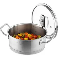 SILBERTHAL Kochtopf Topf 20cm 2.5L mit Deckel, Edelstahl (Einzeln, 1-tlg), spülmaschinenfest, rostfrei, induktionsgeeignet