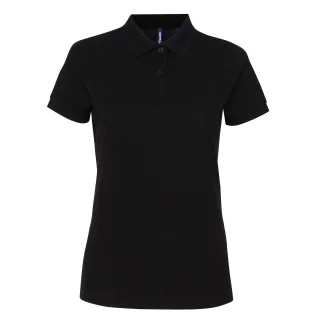 Asquith & Fox Damen/Damen Kurzarm-Poloshirt aus Performance-Mischung (Schwarz)