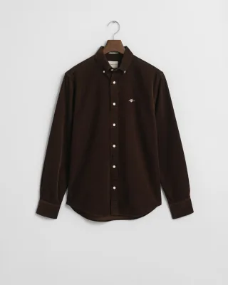 GANT - Regular Fit Cordhemd aus Baumwolle rich brown - Gr. - M