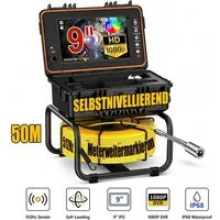 ANYSUN L09D1 Rohrkamera 30M mit Sender, Selbstnivellierung und Meterzähler Inspektionskamera (Kanalkamera mit 23mm Wasserdichter, 9" IPS Bildschirm, 1080P DVR, 5mm Kabel, 5100mAh Akku)