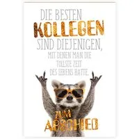 Kurt Abschiedskarte KE Glückwunschkarte, -Karte zur Abschied, Rente, Ruhestand, Abschiedsfeier, Arbeitskollegen/Kollege/Kollegin / Geschenke