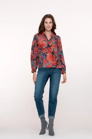 Geisha Fashion Women - Jeans turn-up stonewash denim - Gr. - XXXL